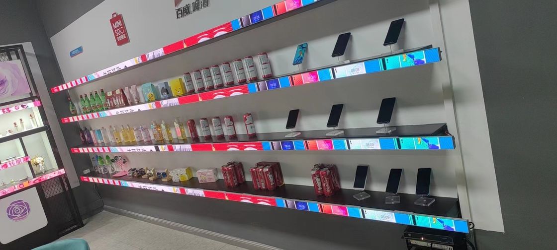 P1.25 P1.87 Shelf Screen LED Display 300*60mm COB GOB Colorful RGB WiFi Upload